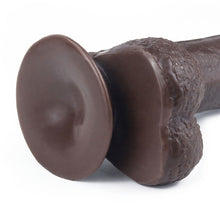 Load image into Gallery viewer, Sliding Skin 7" Dual Layer Dong W/balls Brown