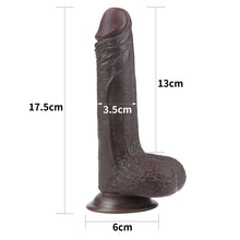 Load image into Gallery viewer, Sliding Skin 7" Dual Layer Dong W/balls Brown
