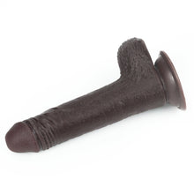 Load image into Gallery viewer, Sliding Skin 7" Dual Layer Dong W/balls Brown