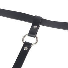 Load image into Gallery viewer, Black Leather Chain Bandage Garter- O/s