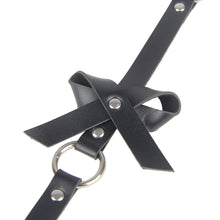 Load image into Gallery viewer, Black Leather Chain Bandage Garter- O/s