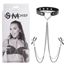 Load image into Gallery viewer, Sex & Mischief Amor Collar With Nipple Clamps