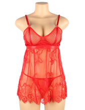 Load image into Gallery viewer, Elegant Red Lace Babydoll(12-14)xl