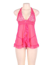 Load image into Gallery viewer, Halter Babydoll Pink W/lace (12-14)xl
