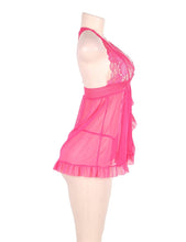 Load image into Gallery viewer, Halter Babydoll Pink W/lace (12-14)xl