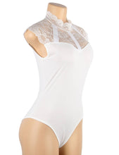 Load image into Gallery viewer, White Bodysuit W/lace (10-12) L