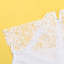 Load image into Gallery viewer, White Bodysuit W/lace (10-12) L