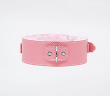 Load image into Gallery viewer, Fur Lined Collar With Lead Pink