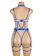 Load image into Gallery viewer, Blue Strappy Mesh Bodysuit (20-22) 5xl