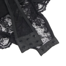 Load image into Gallery viewer, Black Slim Lace Garter Leg Ring Teddy(8-10) M