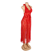 Load image into Gallery viewer, Red Lace Halter Gown (20-22) 4xl/5xl