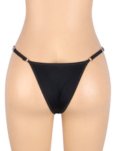 Load image into Gallery viewer, Rhinestone T-back Thong Black (12-14) Xl