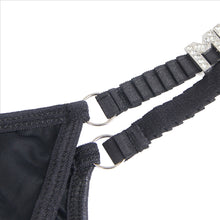 Load image into Gallery viewer, Rhinestone T-back Thong Black (12-14) Xl