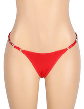 Load image into Gallery viewer, Rhinestone T-back Thong Red (12-14) Xl