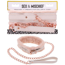 Load image into Gallery viewer, S & M Peaches N Creame Fur Collar & Leash