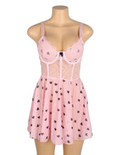 Load image into Gallery viewer, Pink Babydoll W Hearts (10-12) L