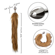 Load image into Gallery viewer, Foxtail Brown - Small Metal Butt Plug