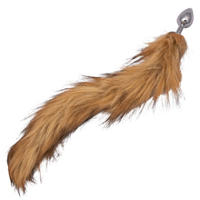 Load image into Gallery viewer, Foxtail Brown - Small Metal Butt Plug