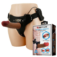 Load image into Gallery viewer, Universal Strap-on Harness Vibrating Stark 6.9" Tan