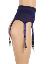 Load image into Gallery viewer, Blue Lace Garter Panty (12-14) Xl