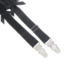 Load image into Gallery viewer, Black Lace Bow Metal Clips Garter(16-18)3xl