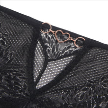 Load image into Gallery viewer, Heart Black Lace Panty (12-14) Xl