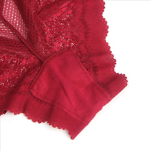 Load image into Gallery viewer, Heart Burgundy Lace Panty (12-14) Xl