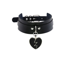 Load image into Gallery viewer, Black Choker W/ Broken Heart
