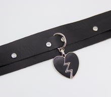 Load image into Gallery viewer, Black Choker W/ Broken Heart