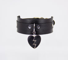 Load image into Gallery viewer, Black Choker W/ Broken Heart