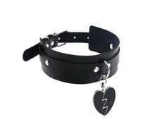 Load image into Gallery viewer, Black Choker W/ Broken Heart