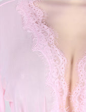 Load image into Gallery viewer, Sheer Lace Trim Robe Pink W/g (16-18) 3xl