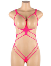 Load image into Gallery viewer, Pink Open Cup Sexy String Teddy(8-10) M