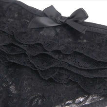 Load image into Gallery viewer, Black Crotchless Lace Panty (10-12) L