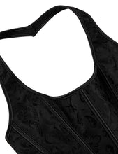 Load image into Gallery viewer, Black Embossed Halter Corset (10-12) L