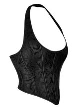 Load image into Gallery viewer, Black Embossed Halter Corset (10-12) L