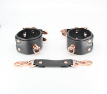 Load image into Gallery viewer, Faux Leather Wrist Cuffs Rose Gold Hardware