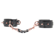 Load image into Gallery viewer, Spiked Faux Leather Wrist Cuffs Rose Gold