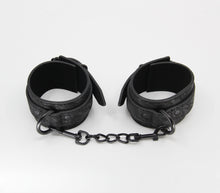 Load image into Gallery viewer, Leather & Lace Wrist Cuffs Black