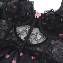 Load image into Gallery viewer, Black Babydoll W Hearts (16) 2xl