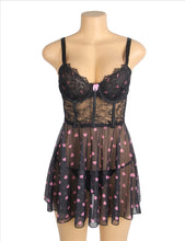 Load image into Gallery viewer, Black Babydoll W Hearts (10-12) L