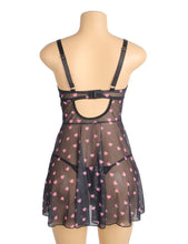 Load image into Gallery viewer, Black Babydoll W Hearts (16) 2xl