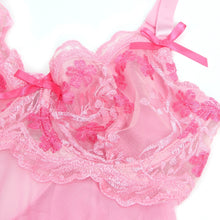 Load image into Gallery viewer, Pink Embroidered Underwire Babydoll (14-16) 2xl