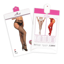 Load image into Gallery viewer, Black Rhinestone Crotchless Fishnet Pantyhose (10-16) L-2xl