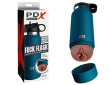 Load image into Gallery viewer, Pdx Plus Fuck Flask Private Pleaser Blue/ Brown
