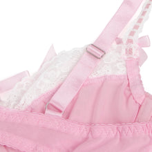 Load image into Gallery viewer, Pink W/white Ruffle Teddy (8-10)m