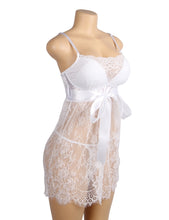 Load image into Gallery viewer, White Eyelash Lace Push Up Nightdress(10-12) L