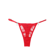 Load image into Gallery viewer, Red Lace Thong Bling Bow (10-12) L