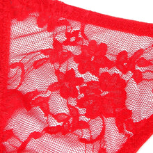 Load image into Gallery viewer, Red Lace Thong Bling Bow (8-10) M