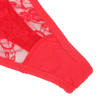 Load image into Gallery viewer, Red Lace Thong Bling Bow (16-18) 3xl